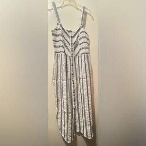 Zara Blue and White Striped Dress